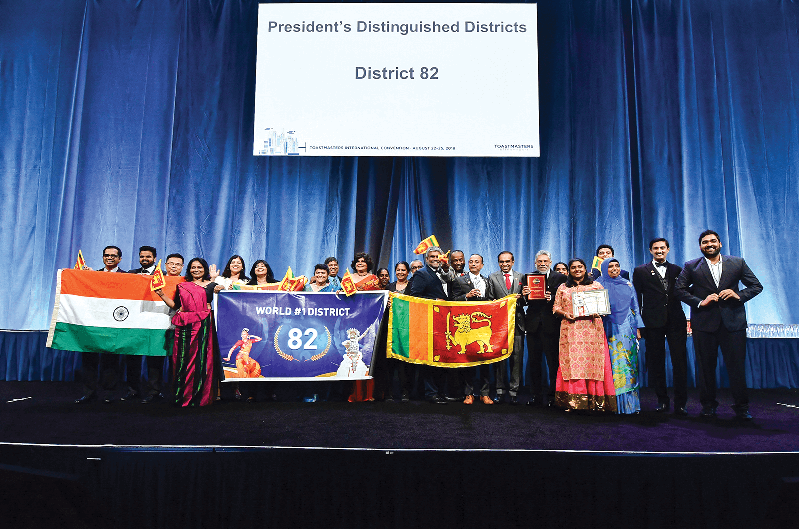 District 82 leaders from India and Sri Lanka are recognized for being President’s Distinguished.