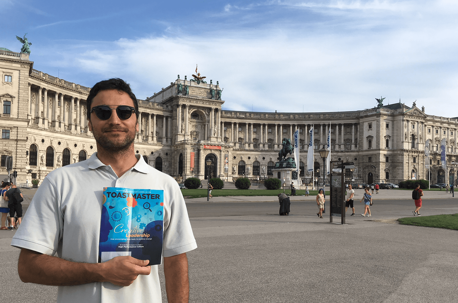 Sérgio Almeida, CC, ALB, of Porto Salvo, Portugal, at the Hofburg of Vienna, a 13th