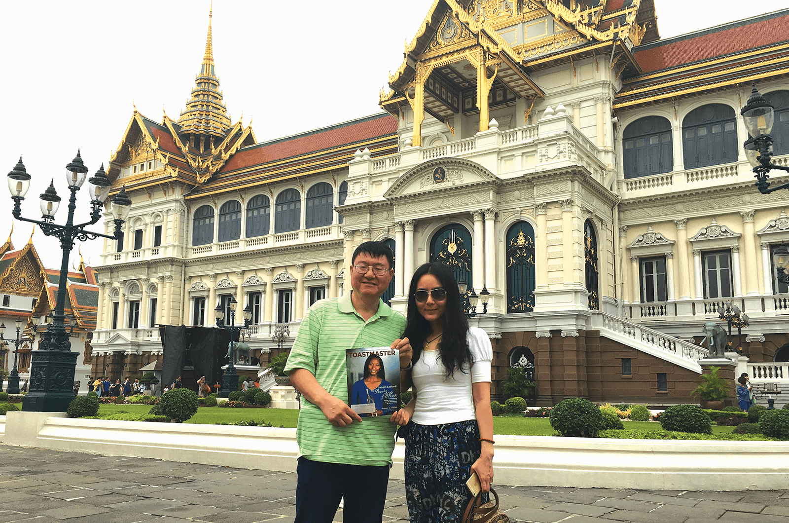 Alex Wang, CC, of Hacienda Heights, California, and his friend Melody visit Grand Palace in Bangkok, Thailand.