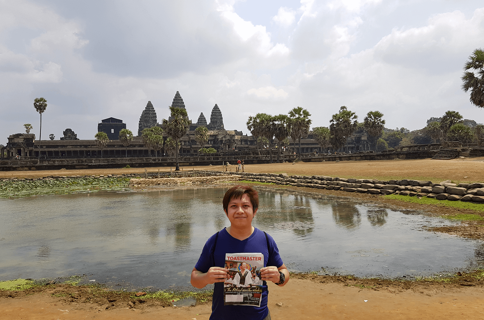 Abraham Limpiada of Mandaluyong, Philippines, visits Angkor Wat, Siem Reap, Cambodia.