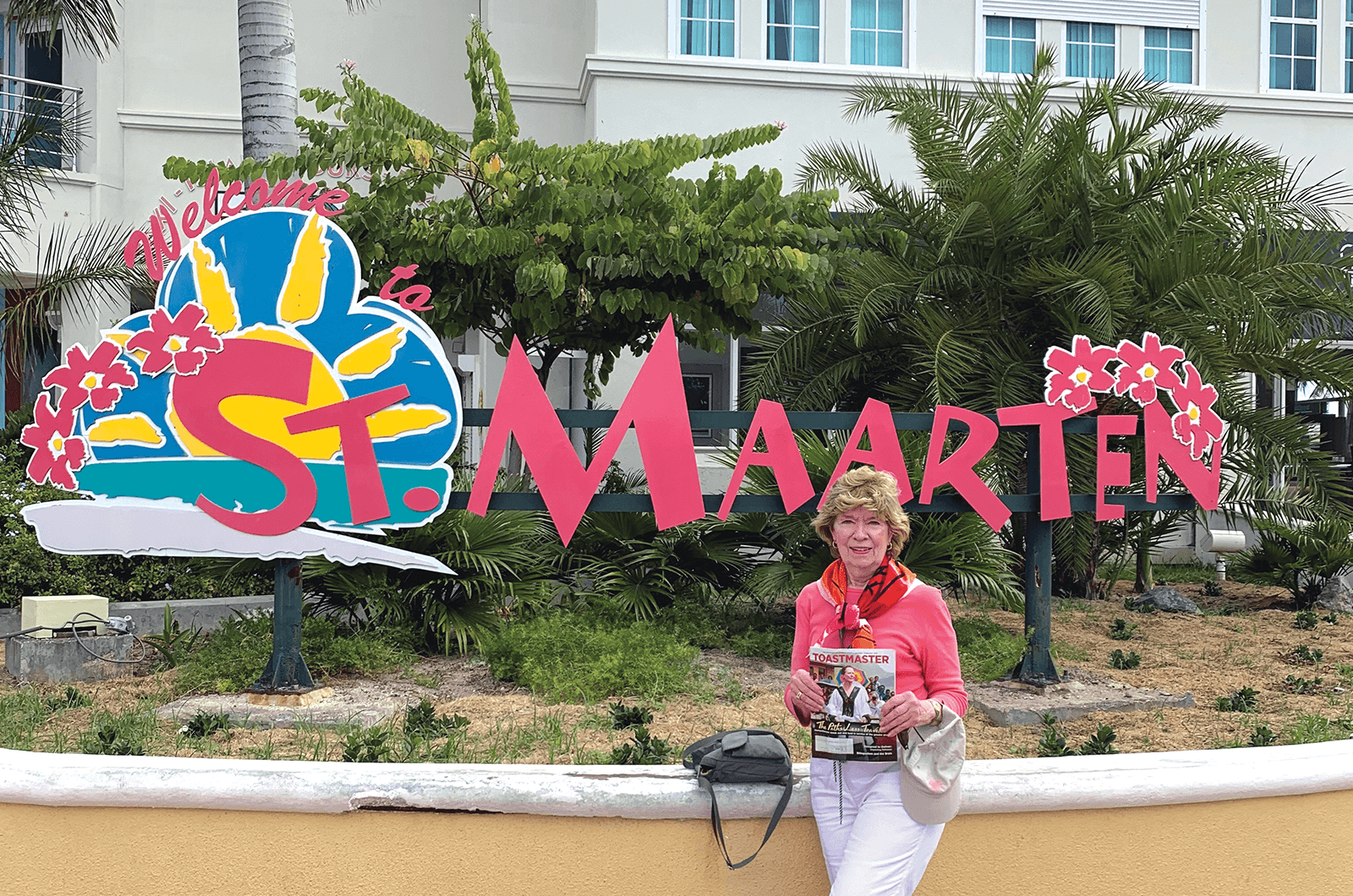 Noel Ann Crawford, DTM, of Mountainside, New Jersey, vacations in Sint Maarten, an island in the Caribbean Sea.