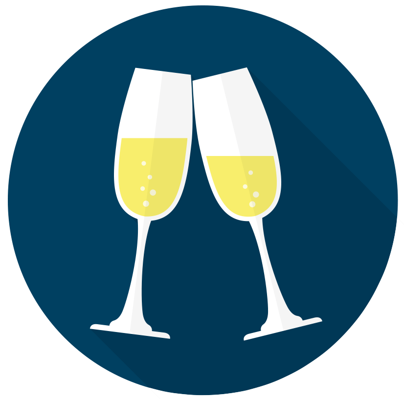 Two glasses toasting
