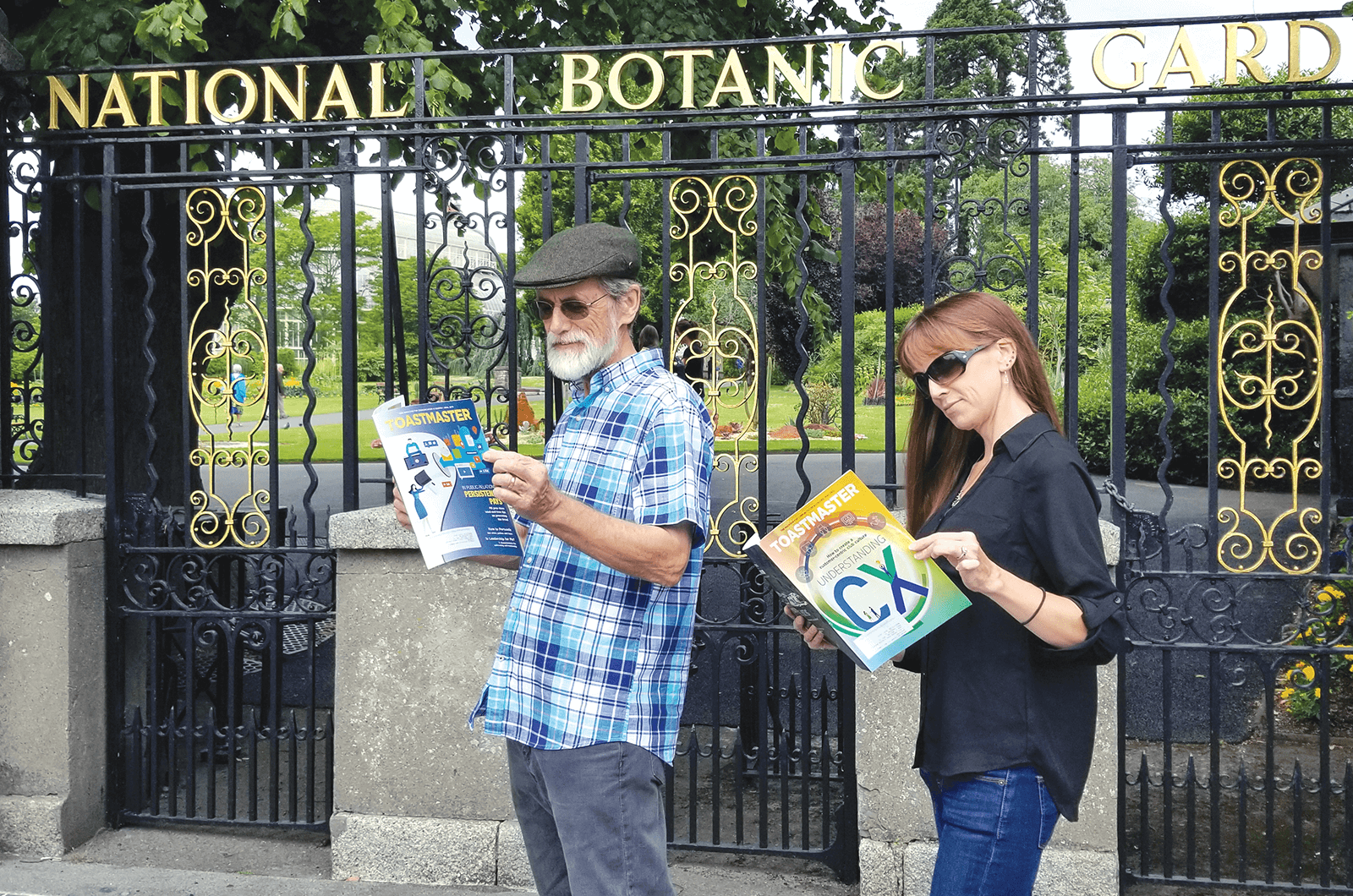 John Mullins and his daughter, Caroline Mullins-Erro, of Modesto, California, visit the National Botanic Gardens in Dublin, Ireland.