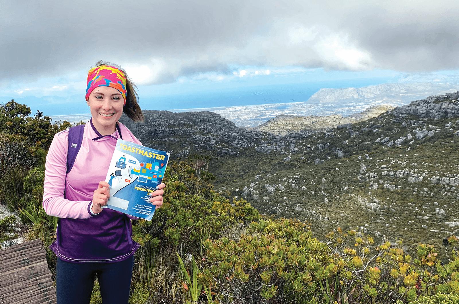 Narissa Duvenhage of Johannesburg, South Africa, hikes on Table Mountain in Cape Town, South Africa.