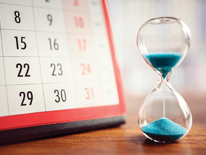 Calendar and hourglass