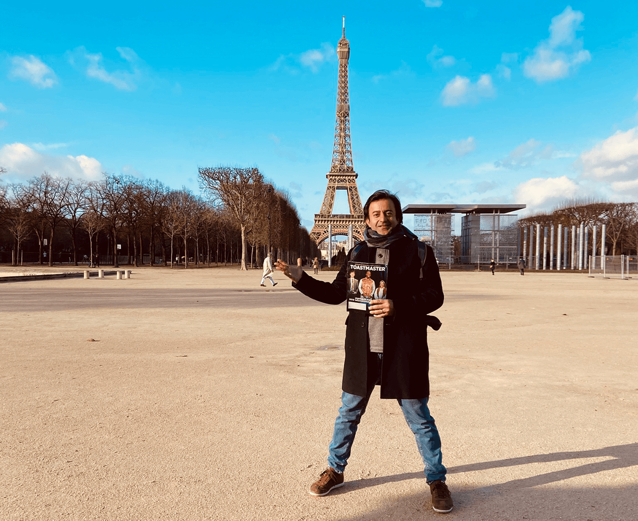 Ramin Kaweh of Geneva, Switzerland, visits Paris, France, where 2020 Toastmasters International Convention will take place.