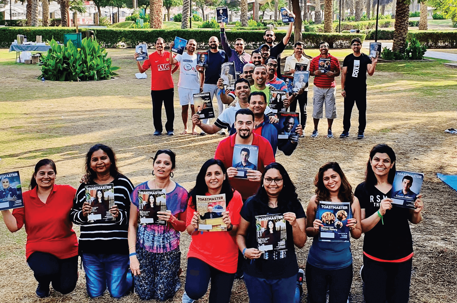 Toastmasters members form an