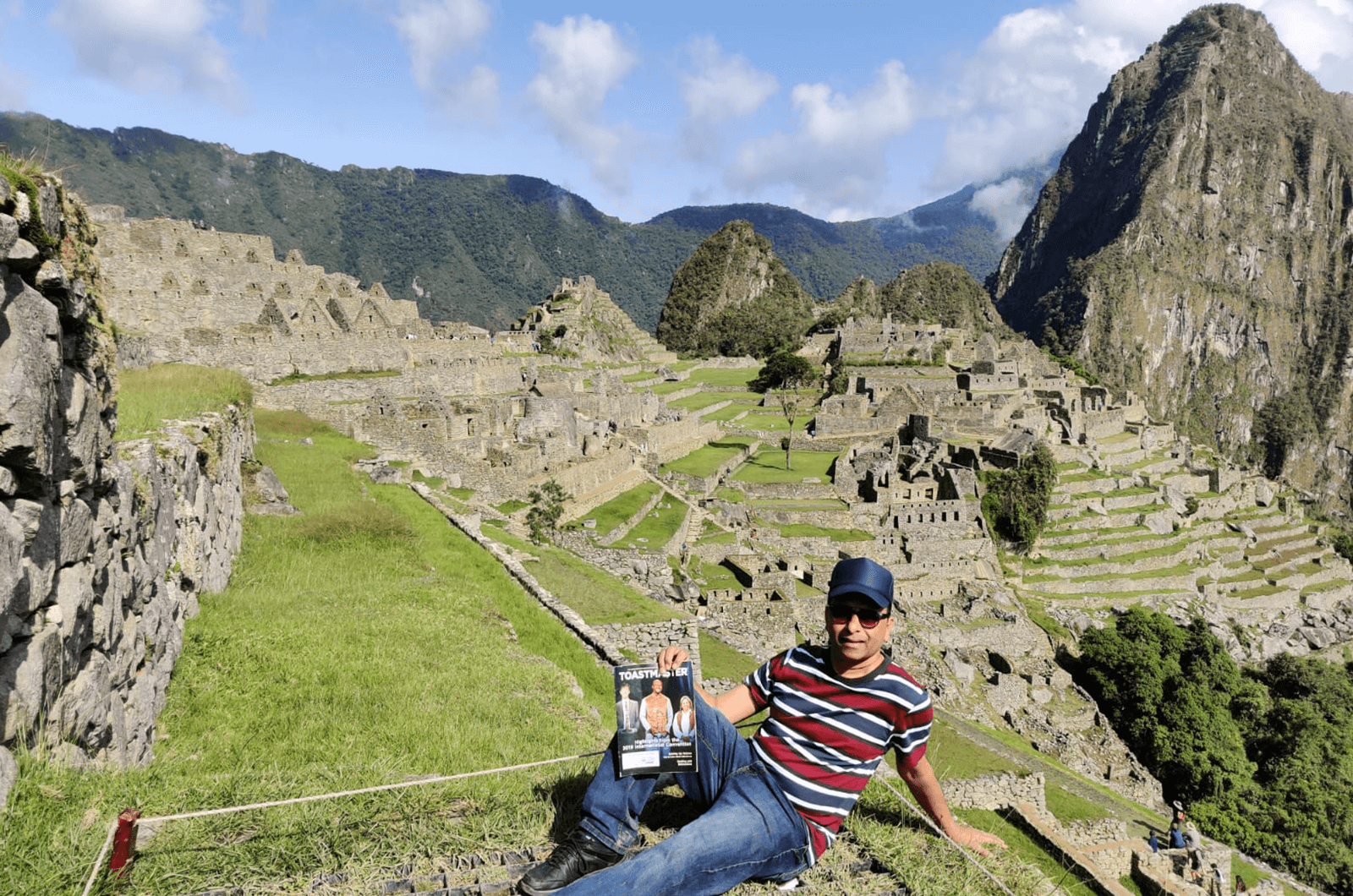 Sam Sukumar of Chicago, Illinois, looks over Machu Picchu while visiting Peru.