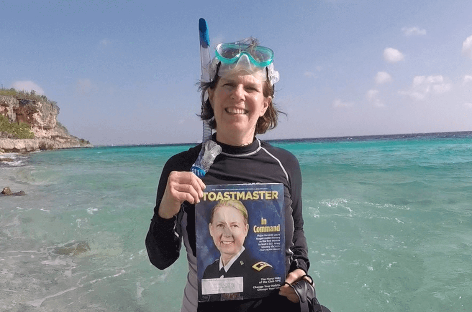 Helen Dempsey of State College, Pennsylvania, U.S., snorkels in Bonaire, Caribbean Netherlands.
