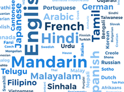 Word cloud of various languages