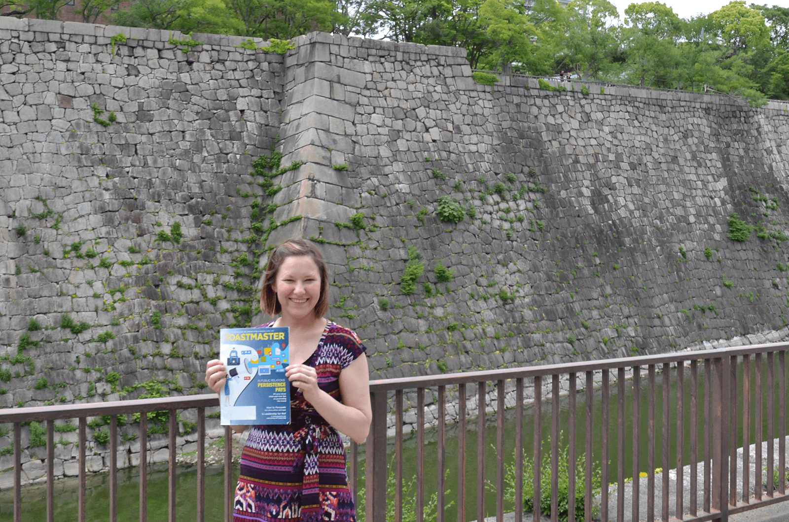 Rachel Banting of Calgary, Alberta, Canada, visits one of Japan’s most famous landmarks, the Osaka Castle in Osaka.