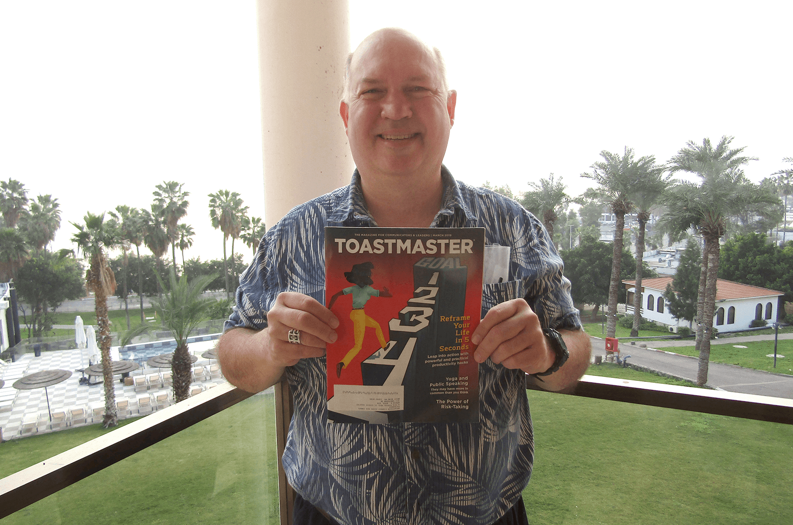 David Reed, DTM, of West Bend, Wisconsin, U.S., overlooks the Sea of Galilee in Tiberias, Israel.