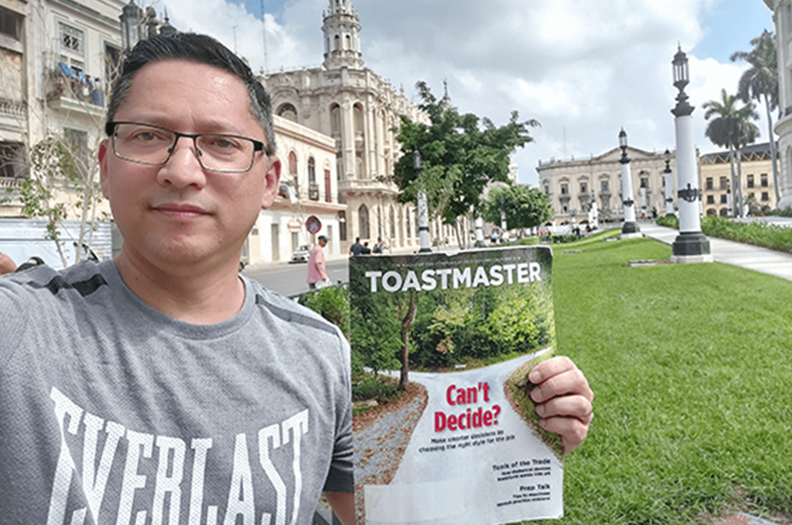 Roger Howard of Glenfield, New South Wales, Australia, snaps a selfie with his Toastmaster during a trip to Havana, Cuba.