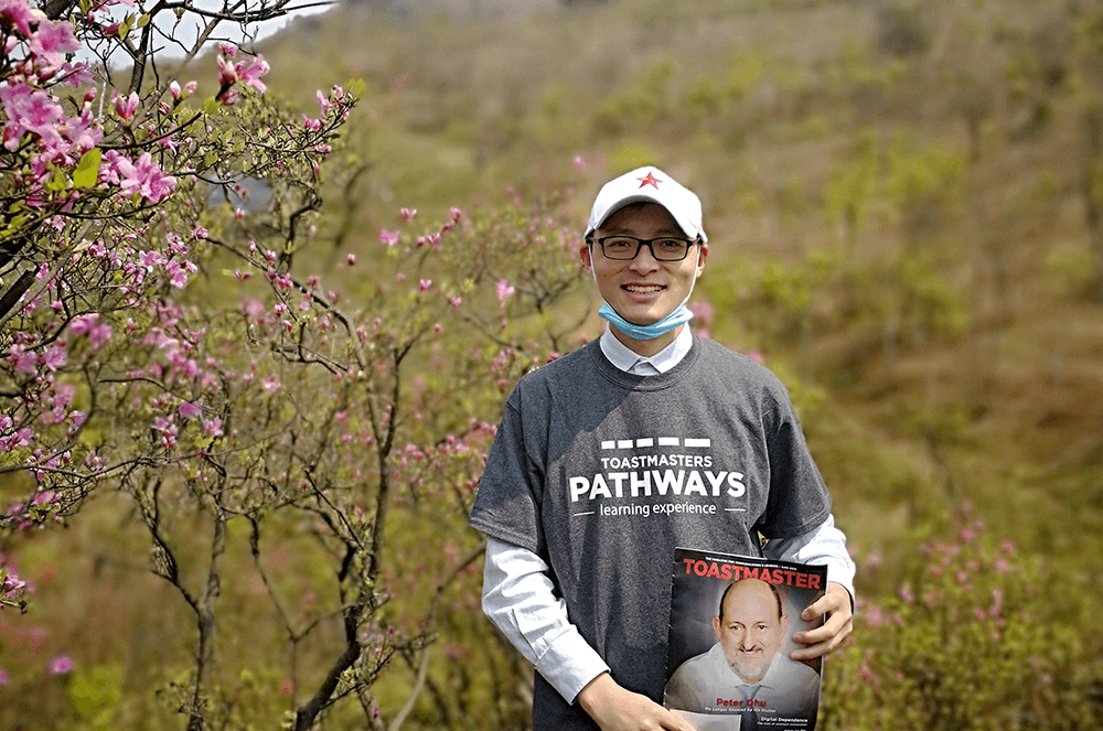 Benny Tang of Ningbo, Zhejiang, China, enjoys the fresh air and sunshine near his home after two months of quarantine.