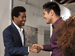 Two men shaking hands
