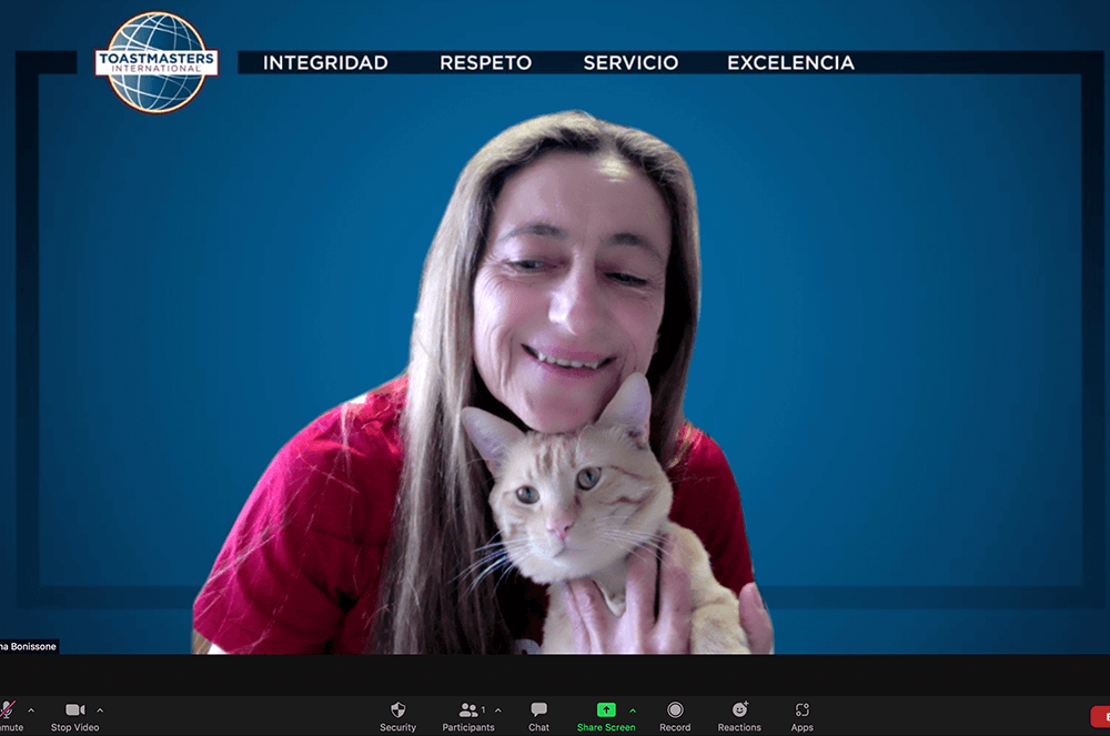 Anna Bonissone and her cat, Gustavo, of Queretaro, Mexico.