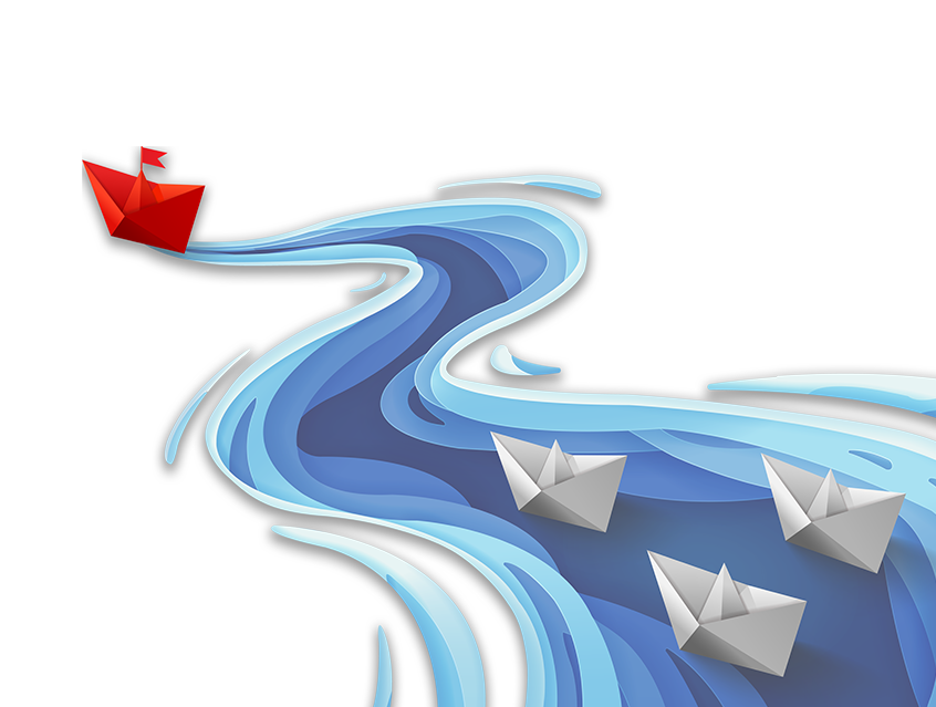 Red boat on water
