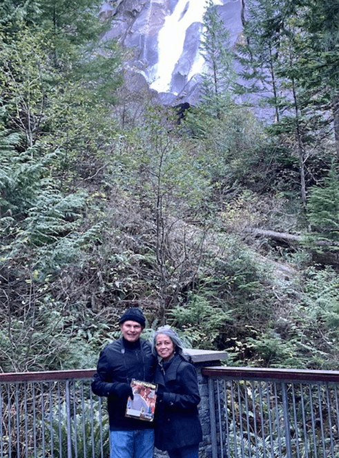 Curtis Helt, DTM, and Cristina Scoble, DTM, both of Las Vegas, Nevada, take their Toastmaster to Squamish, British Columbia, Canada.