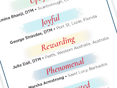Colorful list of one-word answers