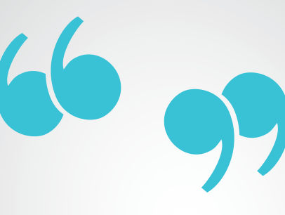 Two blue quotation marks