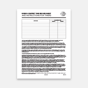 Speech Contest Time Record Sheet (Digital)
