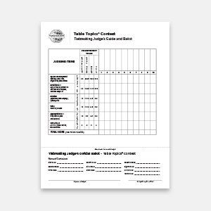 Table Topics Contest Tiebreaking Guide/Ballot