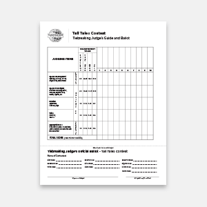 TALL TALES CONTEST TIEBREAKING JUDGE’S GUIDE AND BALLOT
