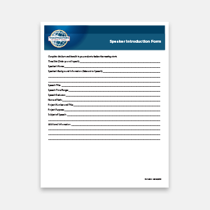 Speaker Introduction Form